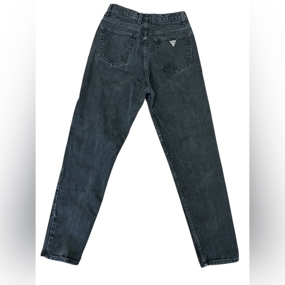 Vintage Guess Jeans Black Denim Relaxed Tapered High Rise - Picture 2 of 5